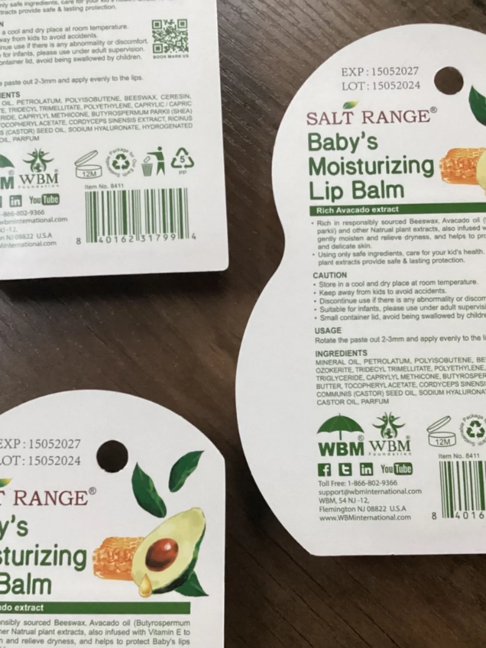 Salt Range Baby Moisturizing Lip Balm Bundle 4 packs (8 lip balm) New